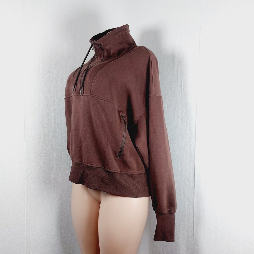 Old Navy Women's Brown Dynamic Fleece Half-Zip Pullover Sweatshirt Size 2X - Picture 5 of 12